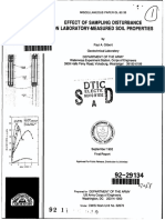 Effect of Sam Long Disturbance On Laboratory Measured Soil Properties - USACE