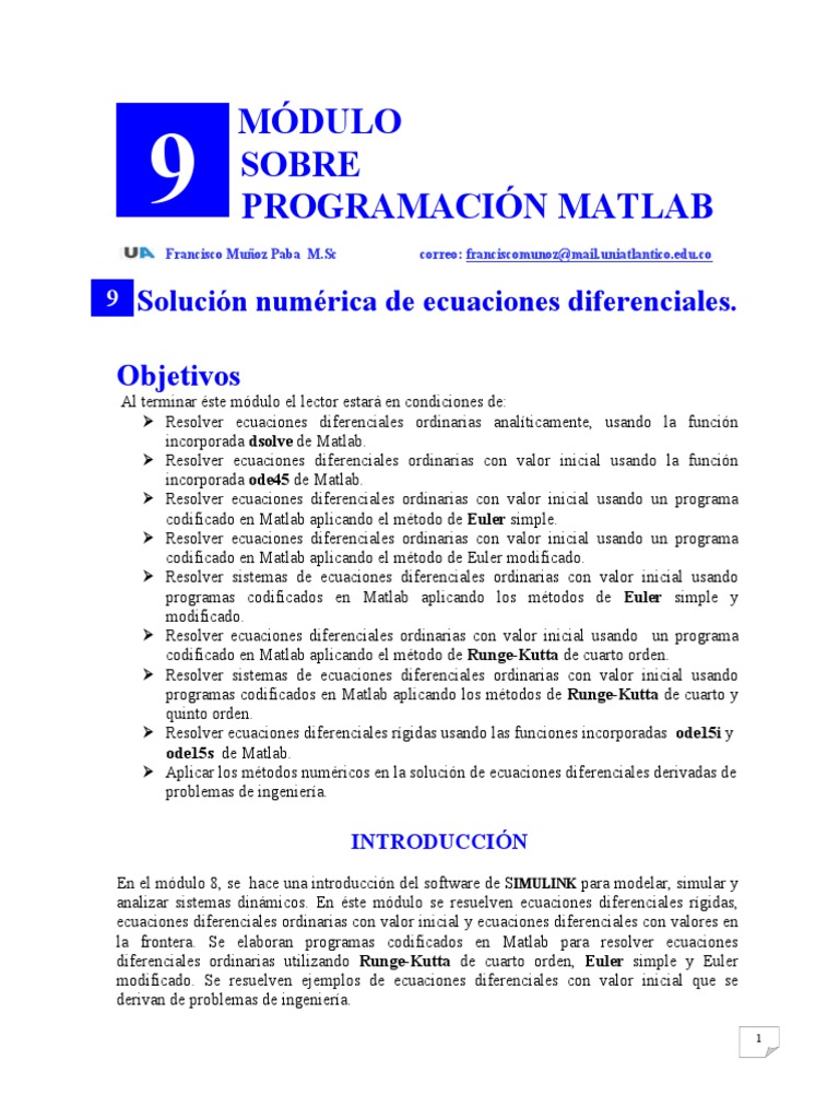 Módulo Sobre Programación - Matlab PDF | PDF