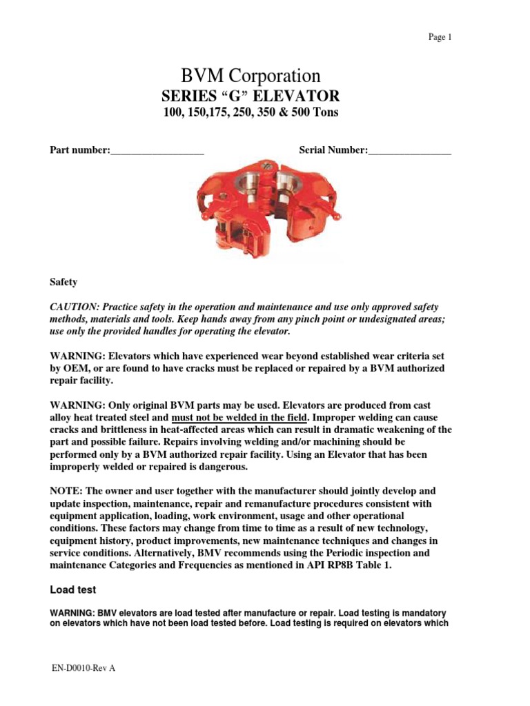 G Series Elevator Maintenance Manual PDF Elevator Wear
