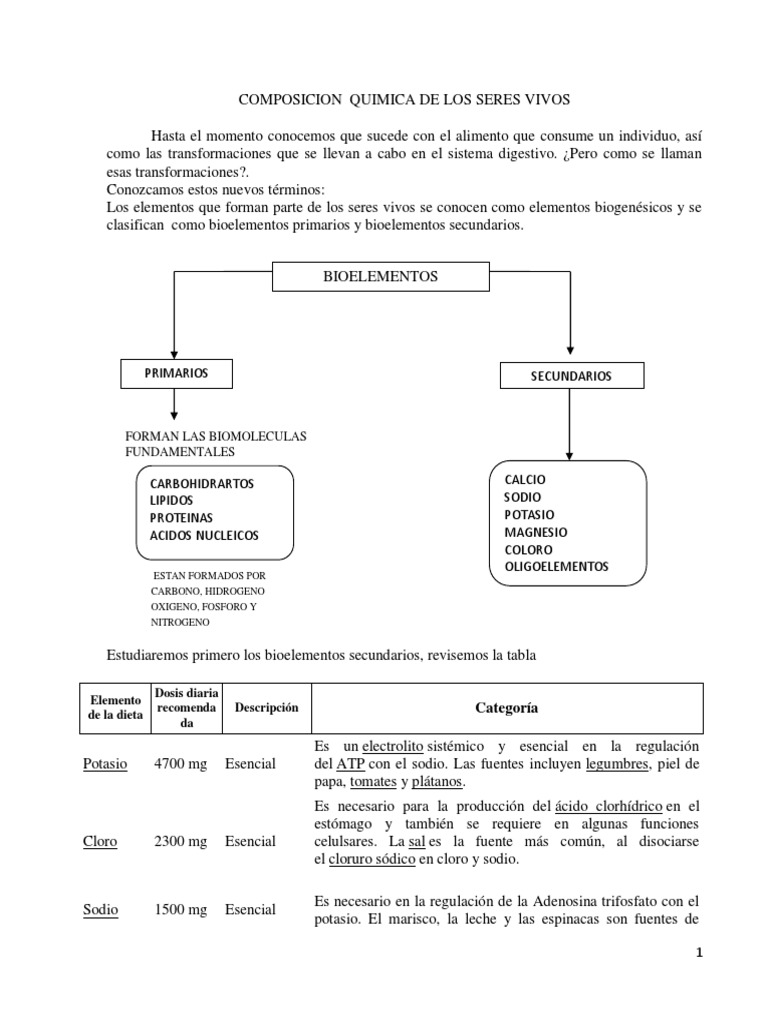 Tema 4 Composicion Quimica de Los Seres Vivos PDF | PDF | Codigo ...