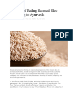 Benefits of Eating Basmati Rice According To Ayurveda