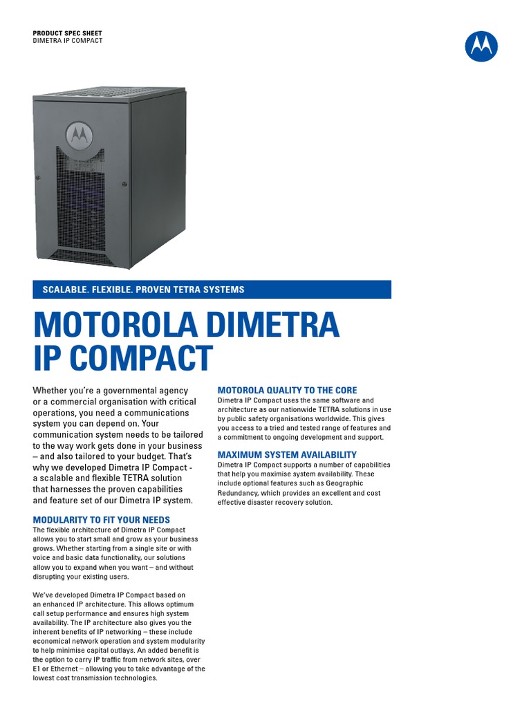 Dimetra Ip Compact | PDF | Communication | Telecommunications