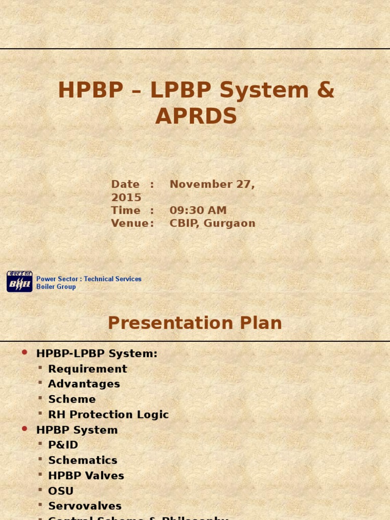 HPBP-LPBP System Overview in Power Plants | PDF | Valve | Boiler