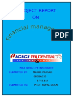 A Project Report ON: Max India Life Insurance Submitted by