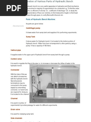 Hydraulic Bench