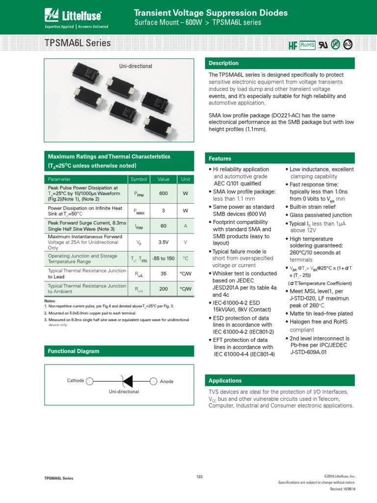 Littelfuse TVS Diode TPSMA6L Datasheet.pdf Diode Materials