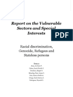 Report On Racial Discrimination Genocide Refugees and Stateless Persons With Names