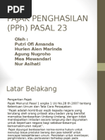 PAJAK PENGHASILAN (PPH) PASAL 23