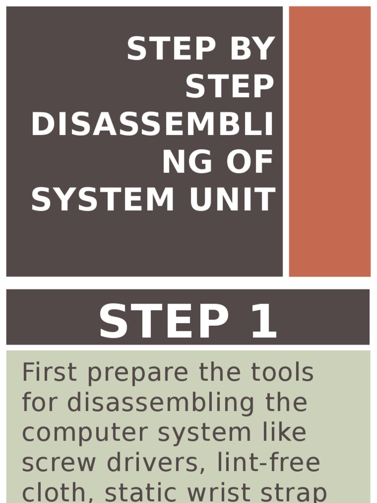 Computer System Disassembly Guide | PDF | Teaching Methods & Materials ...