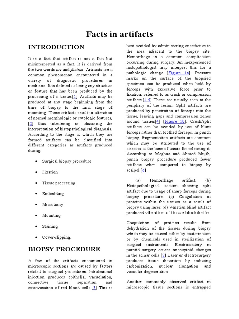 Artifacts in Histopathology PDF Fixation (Histology) Histopathology