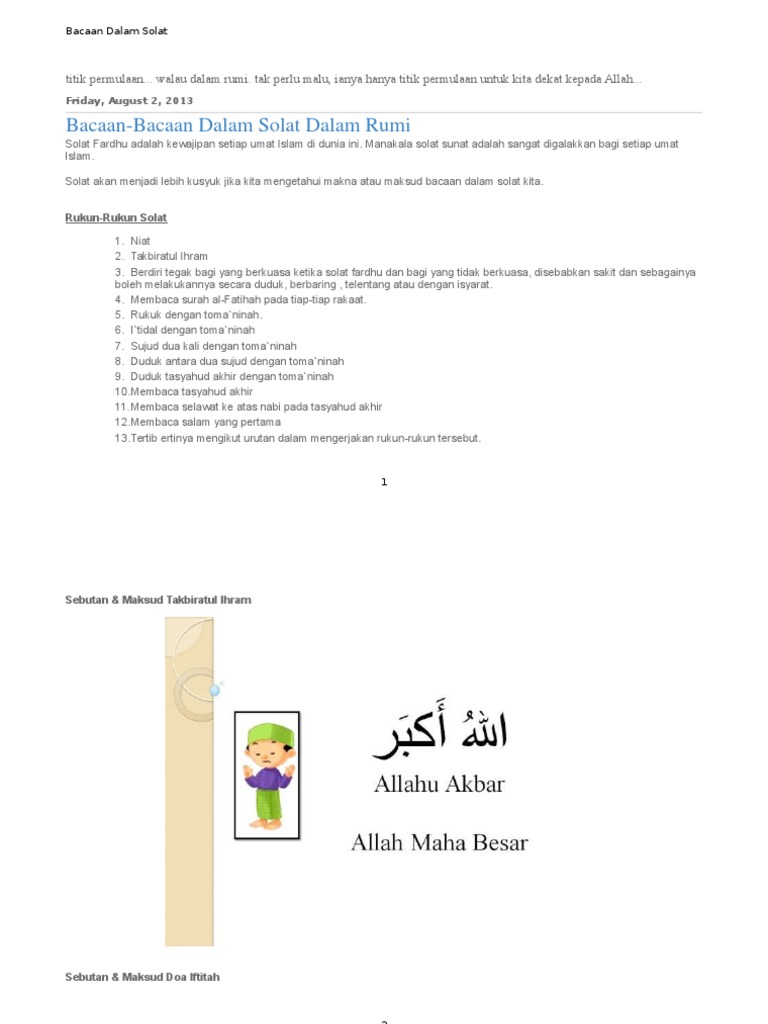 Bacaan Dalam Solat Pdf