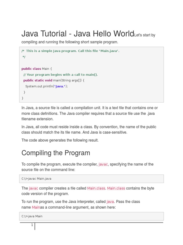 Java Tutorial | PDF | Data Type | Array Data Structure