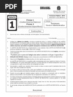 Prova Concurso Ministério Da Fazenda - Técnico Administrativo