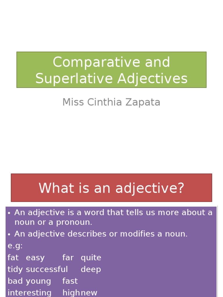 Comparative and Superlative Adjectives | PDF | Adjective | Syntactic ...