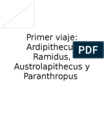 Evolución humana: Ardipithecus, Australopithecus y Paranthropus