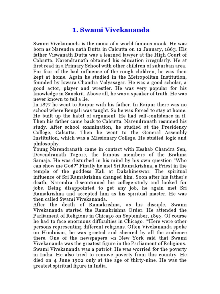 Swami Vivekananda | PDF | Swami Vivekananda | Indian Religions