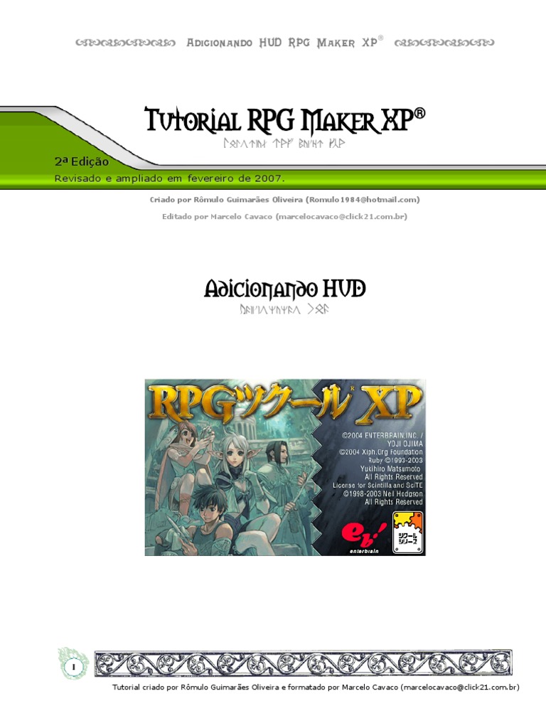 Adicionando HUD no RPG Maker XP | PDF | Jogos de RPG | Linguagem de script
