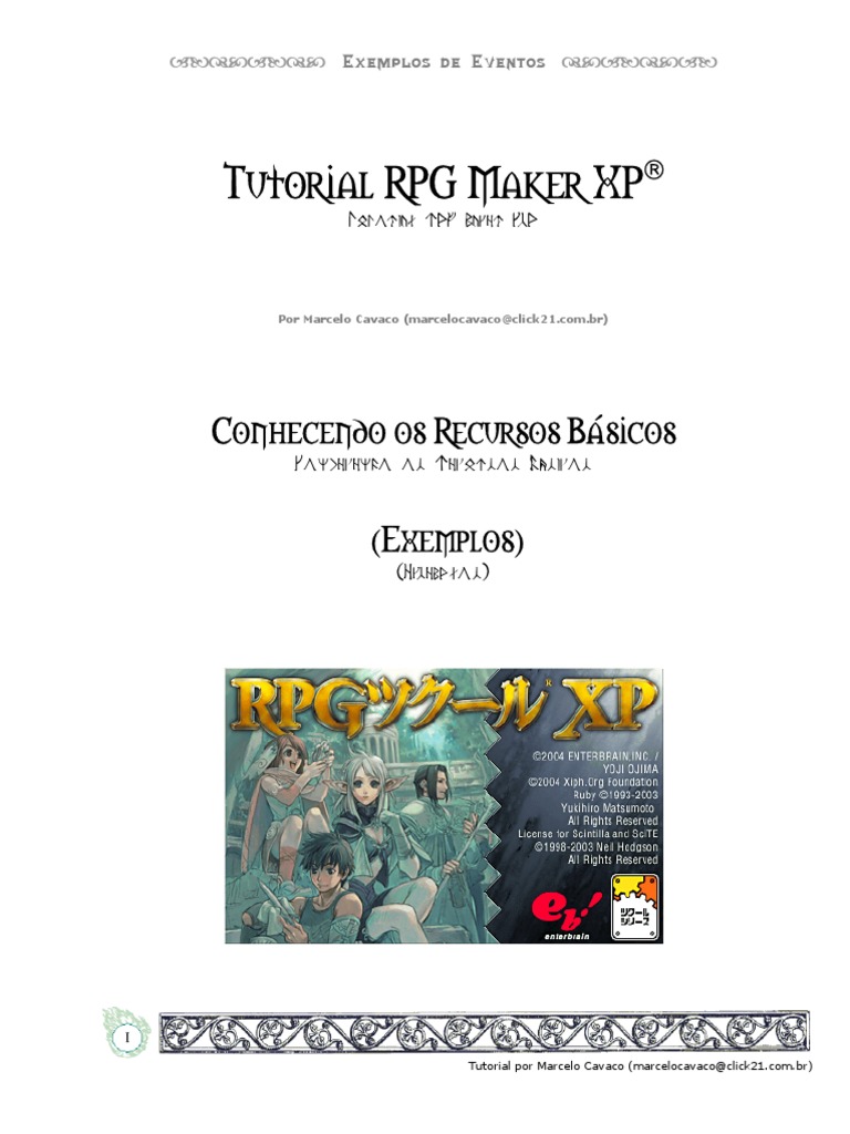 Conhecendo Os Recursos Do RPG Maker XP (Exemplos) | PDF | Jogos de RPG ...