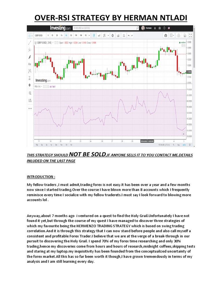 Over Rsi Strategy By Herman Ntladi Foreign Exchange Market - 