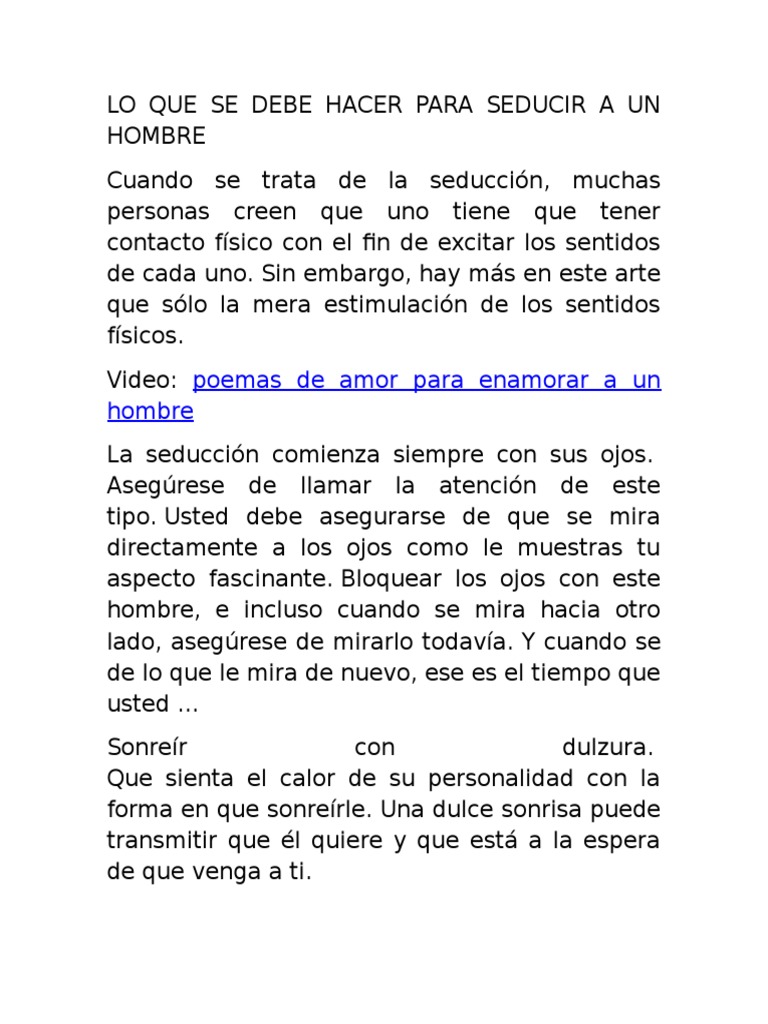 Estrategias para seducir a un hombre | PDF | Seducción | Perfume