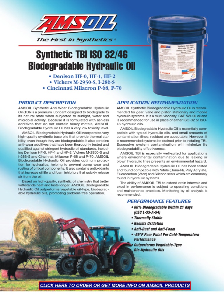 Synthetic TBI ISO 32 46 Biodegradable Hydraulic Oil PDF Chemical