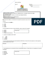 Prueba en Línea N° 2 Educación Matemática