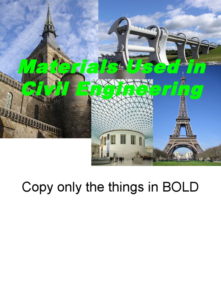 Key Materials in Civil Engineering | PDF | Composite Material | Concrete