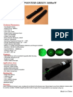 Laser Pointer Green 1600mw