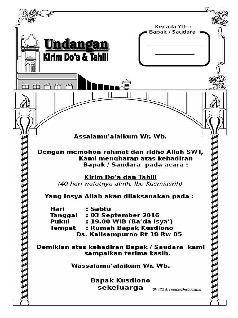 Undangan Tahlil