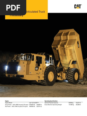 Cat Ad60 Underground Truck Horsepower Transmission Mechanics