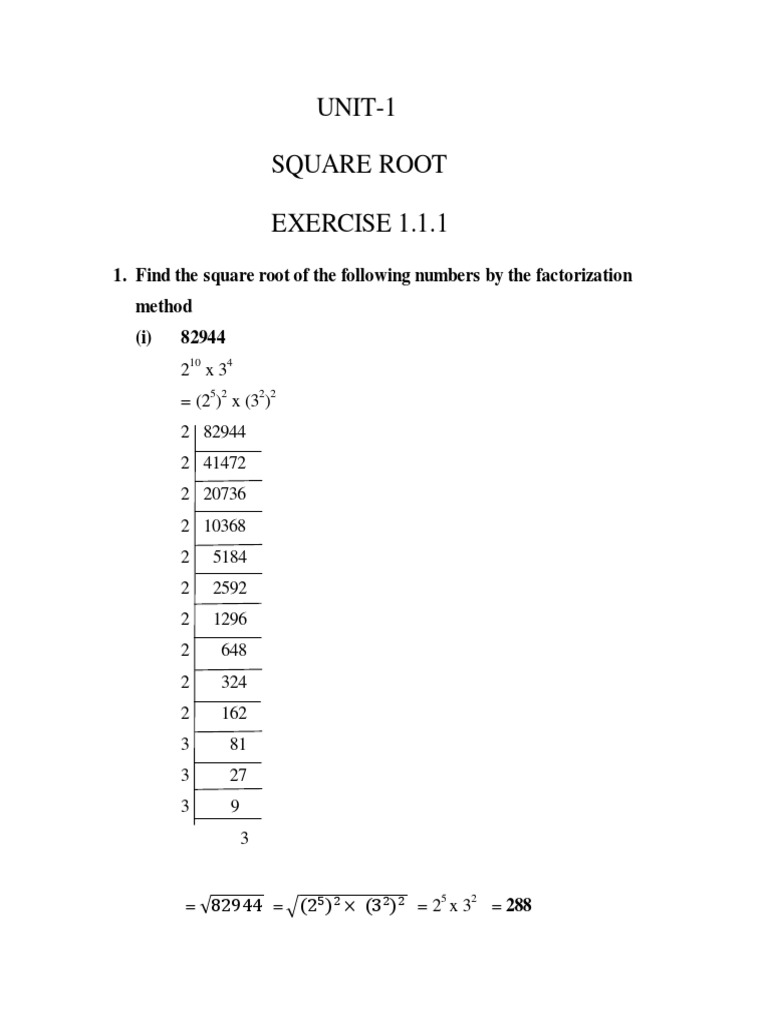 Square Root Calculations and Methods | PDF | Discrete Mathematics | Algebra