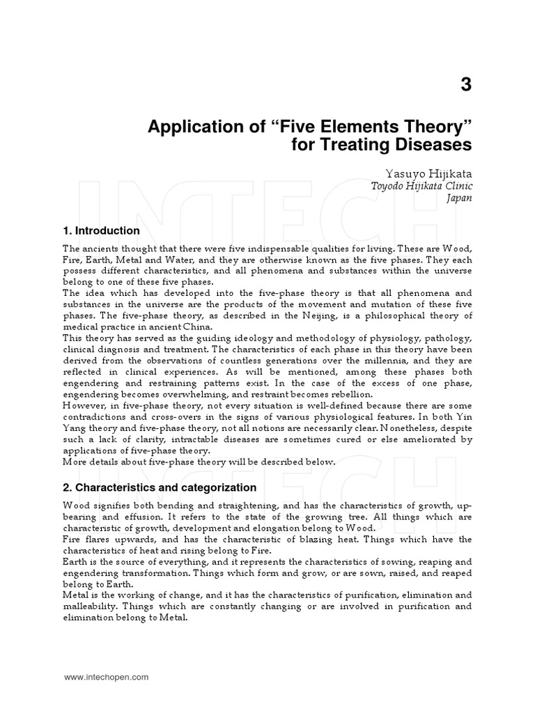 Five Elements Theory | PDF | Traditional Chinese Medicine | Kidney