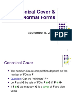 Canonical Cover & Normal Forms: September 5, 2016