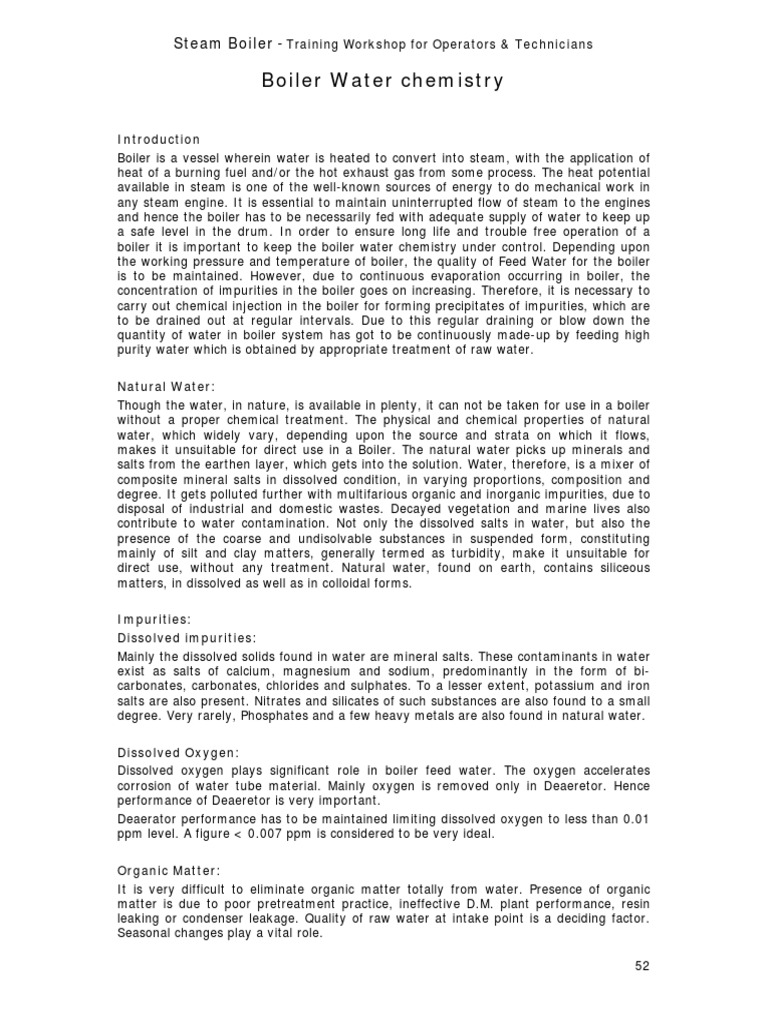 Boiler Water Chemistry | Download Free PDF | Ion Exchange | Boiler