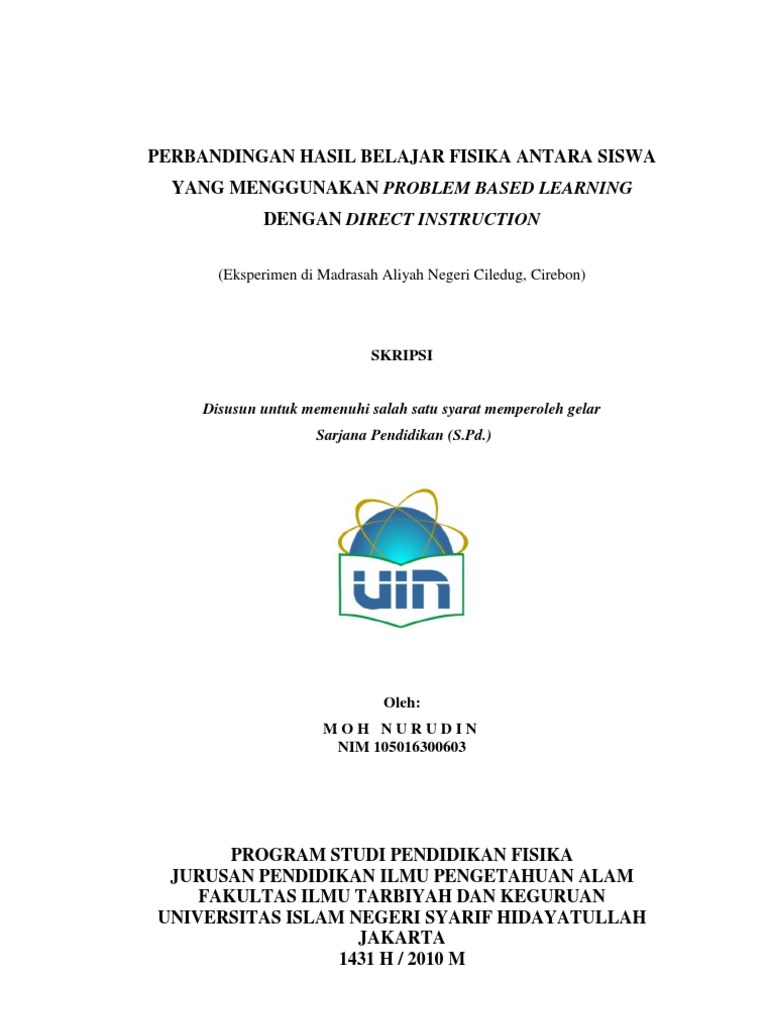 Skripsi Moh Nurudin Pendidikan Fisika Uin Jakarta Indonesia