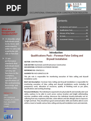 Foreman False Ceiling And Dry Wall Installation Pdf