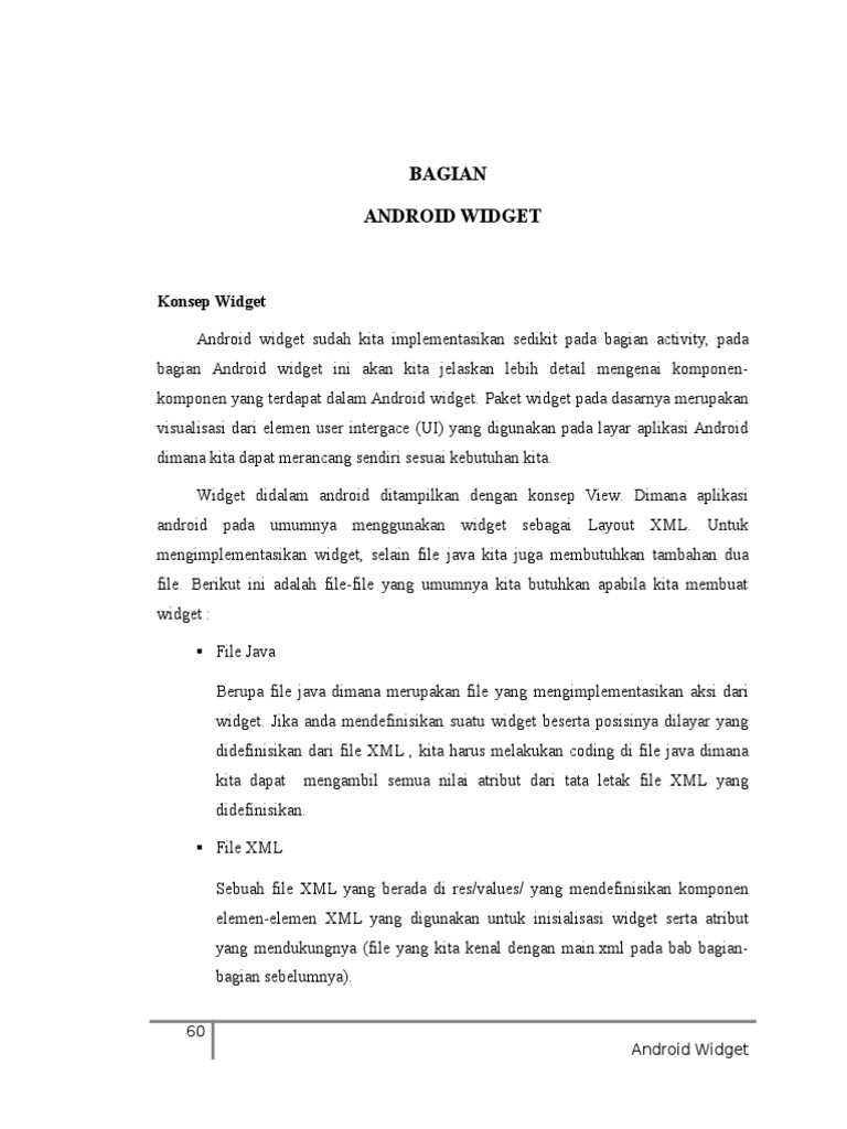 Panduan Lengkap Android Widget | PDF | Komputer