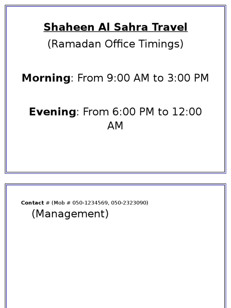 Shaheen Bus Timings During Ramadan | PDF