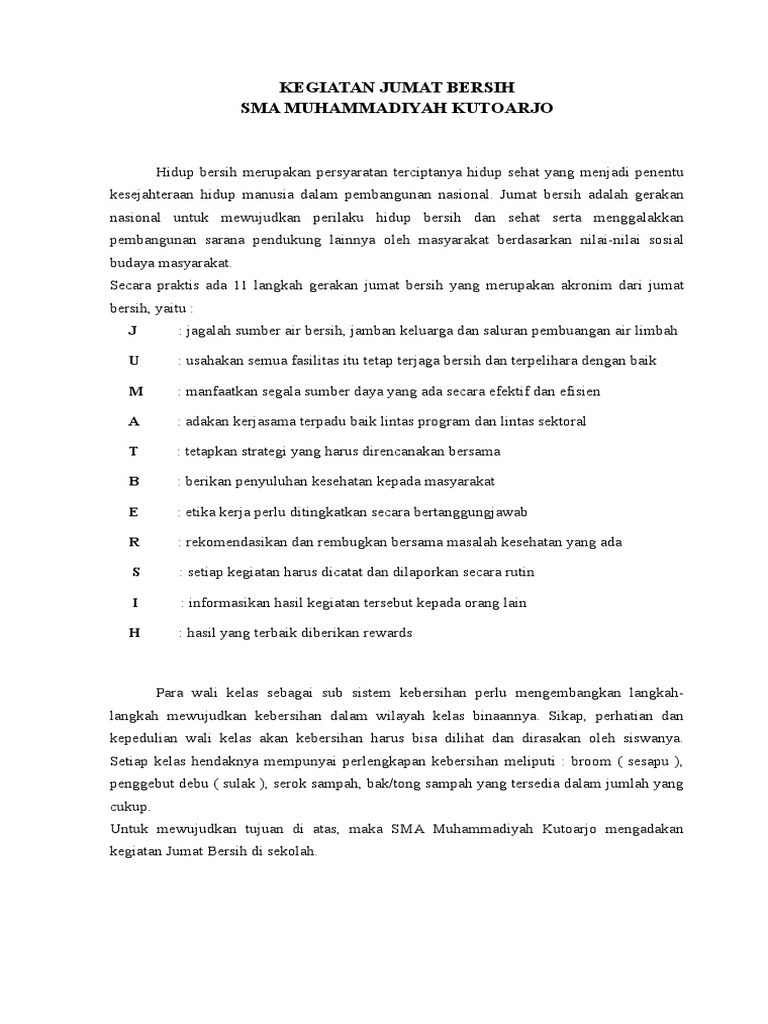 Program Jumat Bersih Pdf