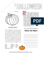 Halloween Word Search Maze Writing A2