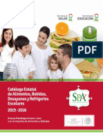 Catalogo Estatal de Alimentos Bebidas Desayunos y Refrigerios Escolares 2014 - 2015 1