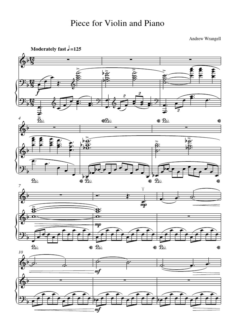Piece For Violin and Piano "Voyage" | PDF | Classical Music | Musical Forms