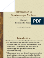Introduction To Spectroscopic Methods: Instrumental Analysis