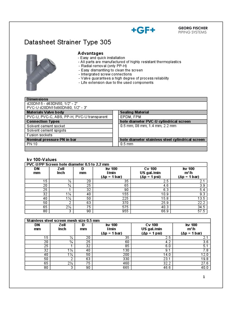 Strainer_305_datasheet_english.pdf Building Engineering Building