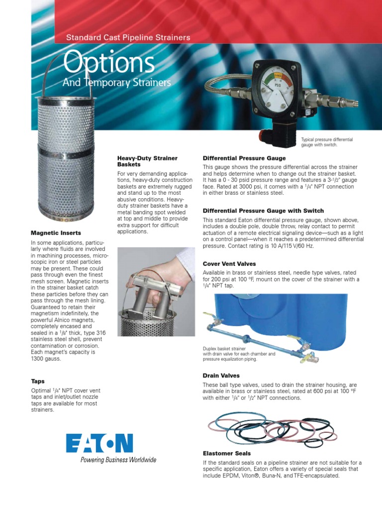 EatonStandardCastPipelineStrainerOptions&TemporaryStrainers.pdf