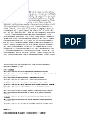 VW Polo - VW Polo 9N Module Coding PDF, PDF, Automobiles