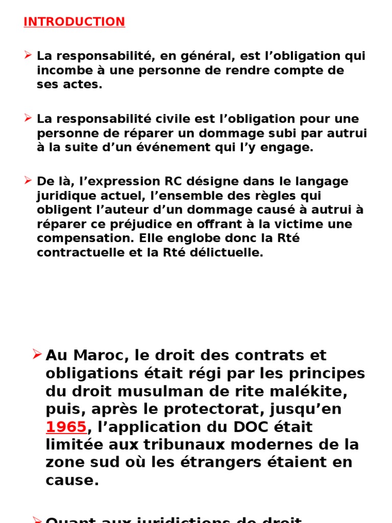 Les Principes Généraux de Responsabilité Civile en Droit Compare | PDF ...