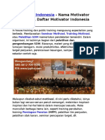 Motivator Indonesia, Nama Motivator Indonesia, Daftar Motivator Indonesia