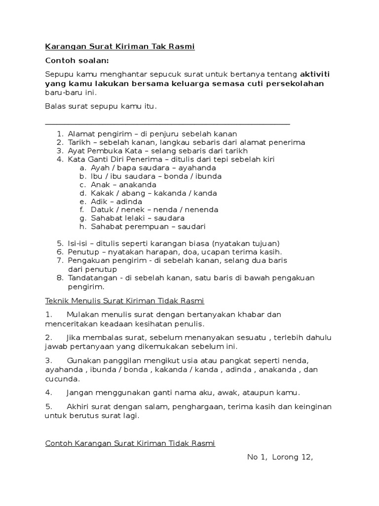 Surat Kiriman Tidak Rasmi