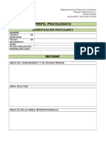 Perfil psicológico evaluación postulante Morgan Impresores